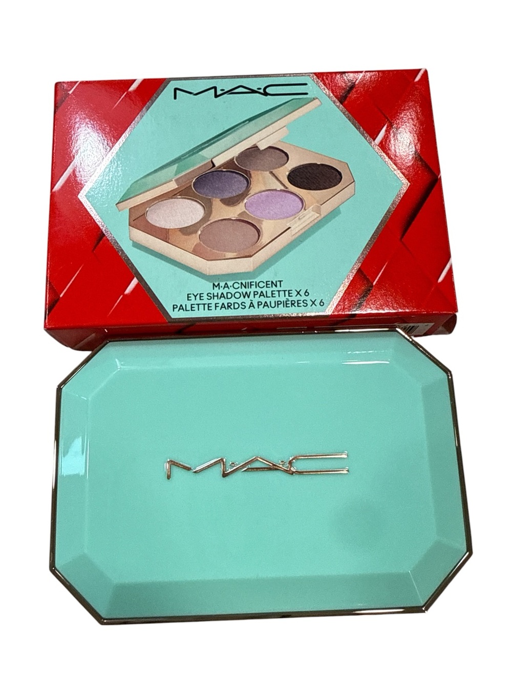 MAC Cosmetics Mint Green & Purple Eye Shadow Palette - 6 Shades